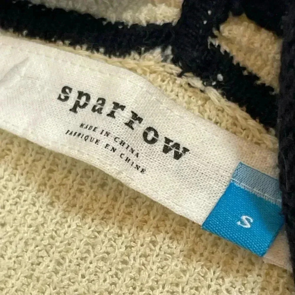 Anthropology SPARROW cream stretchy woven knit cardigan high low woman’s size S - Picture 7 of 15